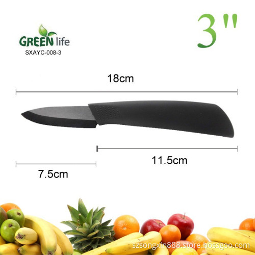 Promotional ultra Sharp Ceramic Paring knife ,ceramic paring knife as gift,ceramic knife with black blade and black handle